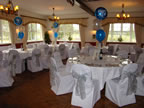 Pyewipe Inn, White Chair Cover Silver Organza Sash